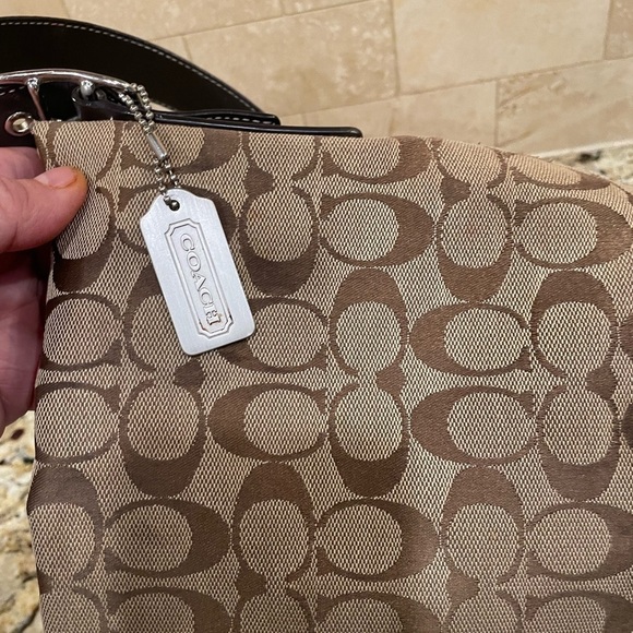 COACH Shoulder Bag Signature Brown Canvas - Picture 13 of 13